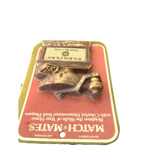 Vintage Match Mates Dimensional Wall Plaque "All The Wealth Of The World Cannot - Picture 5 of 6